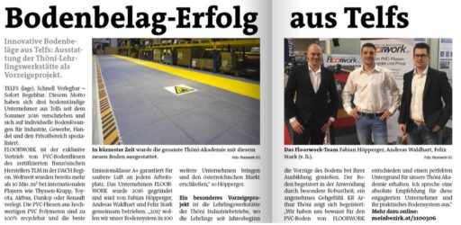 Hier ist ein Zeitungsartikel über Floorwork und seinen Bodenbelägen